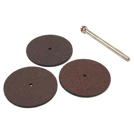 Forney Cut-Off Wheel Kit, 1-1/4 in with 1/8 in Mandrel, 4-Piece 60222